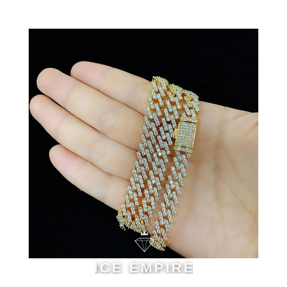 Iced Out Gold Plated Moissanite Cuban Chain