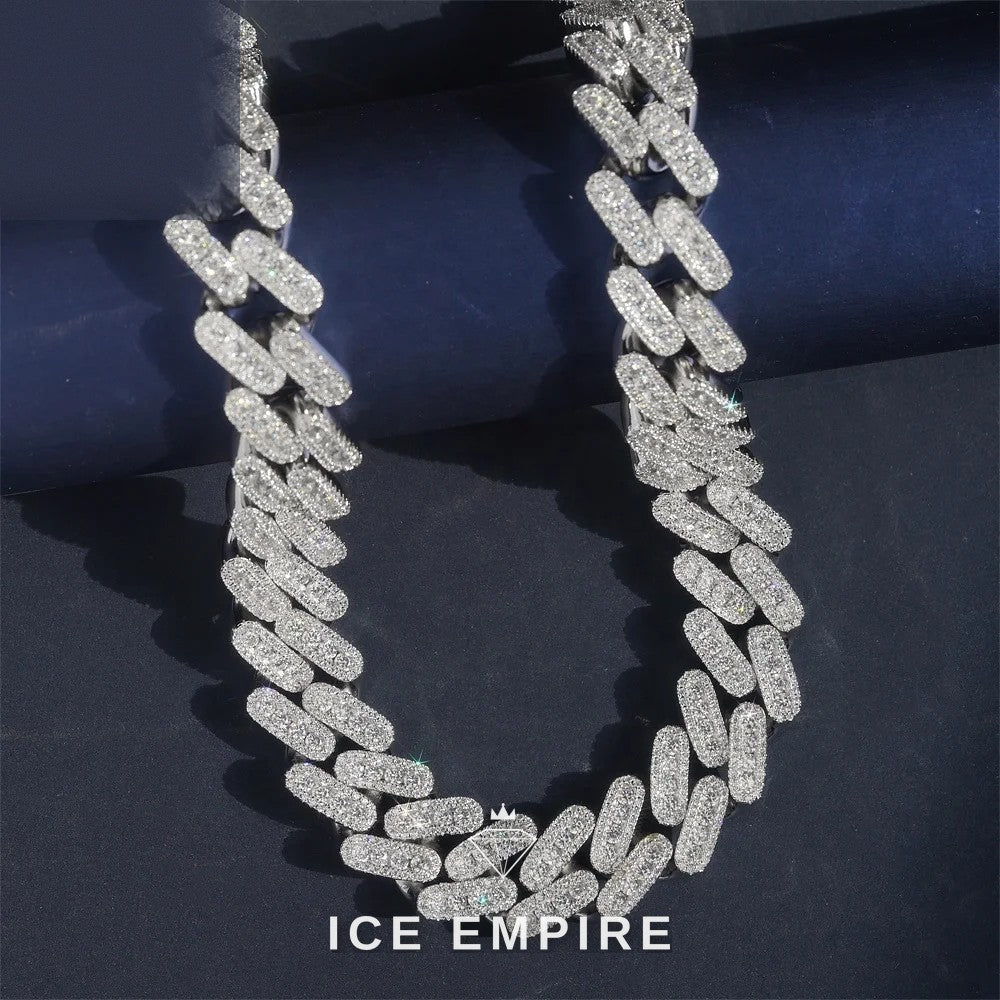 Iced Out Rose Gold Plated Moissanite Cuban Chain