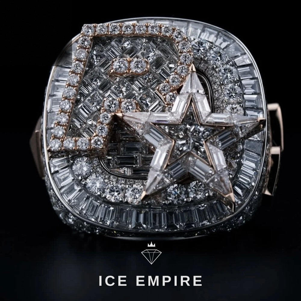 Iced Out Rose Gold Plated Moissanite Ring