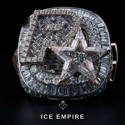 Iced Out Rose Gold Plated Moissanite Ring