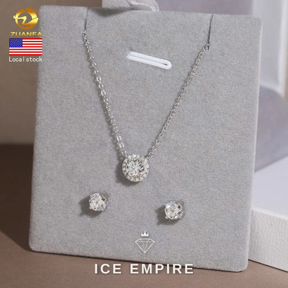 Iced Out Cluster 925 Silver Moissanite Pendant