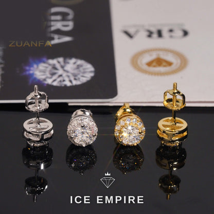 Iced Out 925 Silver Moissanite Earrings
