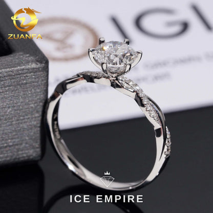 Iced Out Gold Plated Lab Grown Diamond Engagement Ring