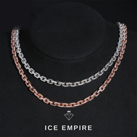 Iced Out Rose Gold Plated Moissanite Cuban Chain