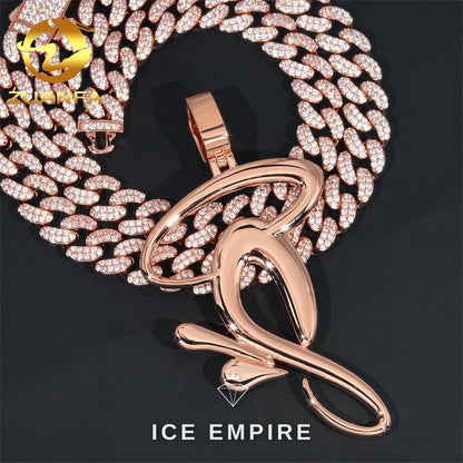 Iced Out Rose Gold Plated Cuban Chain