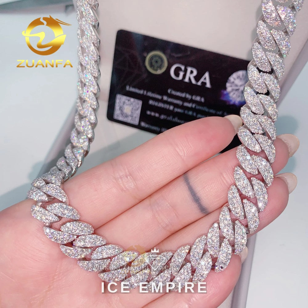 Iced Out Rose Gold Plated Moissanite Cuban Chain