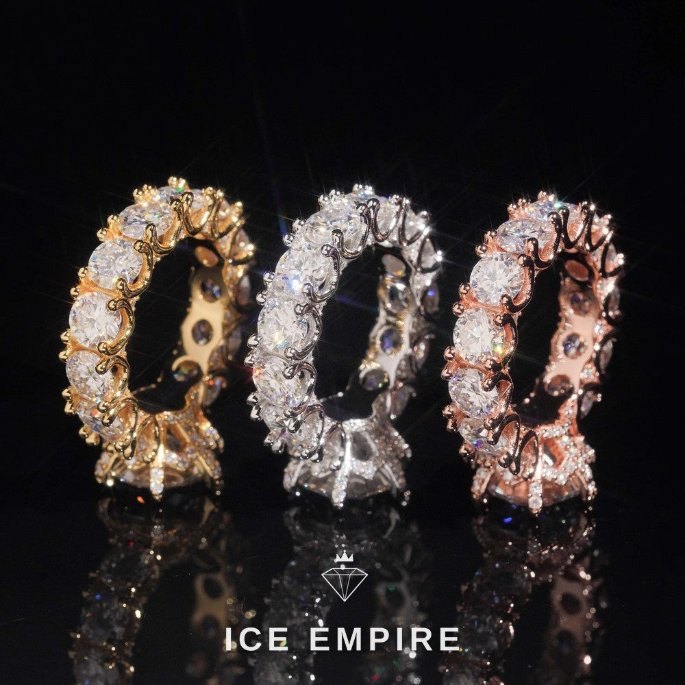 Iced Out Rose Gold Plated Moissanite Engagement Ring