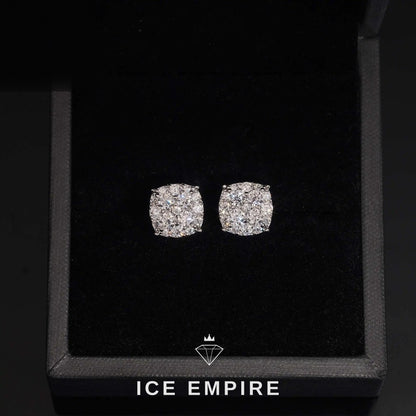 Iced Out Baguette 925 Silver Moissanite Stud Earrings