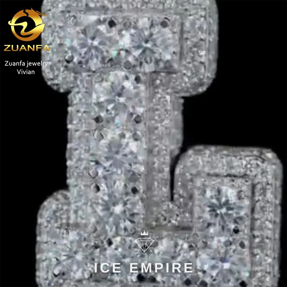 Iced Out Cross 925 Silver Moissanite Pendant