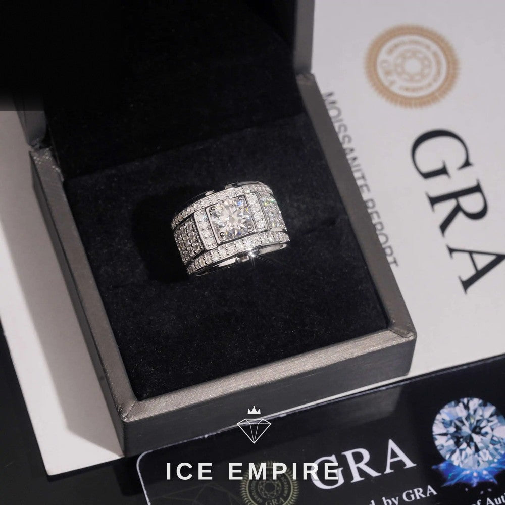 Iced Out Gold Plated Moissanite Ring