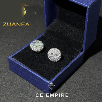 Iced Out 925 Silver Moissanite Stud Earrings