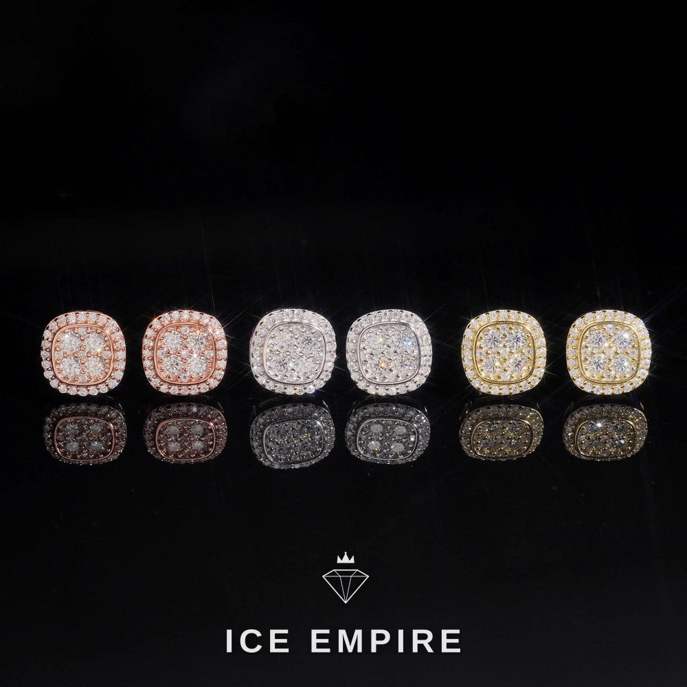 Iced Out 925 Silver Moissanite Earrings
