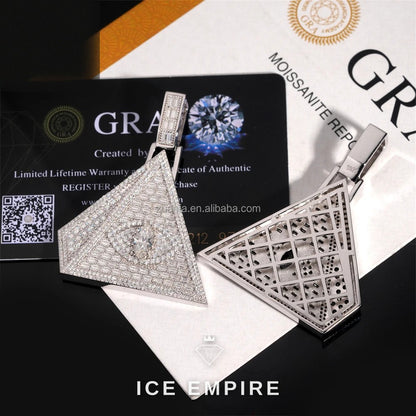 Iced Out Baguette 925 Silver Pendant