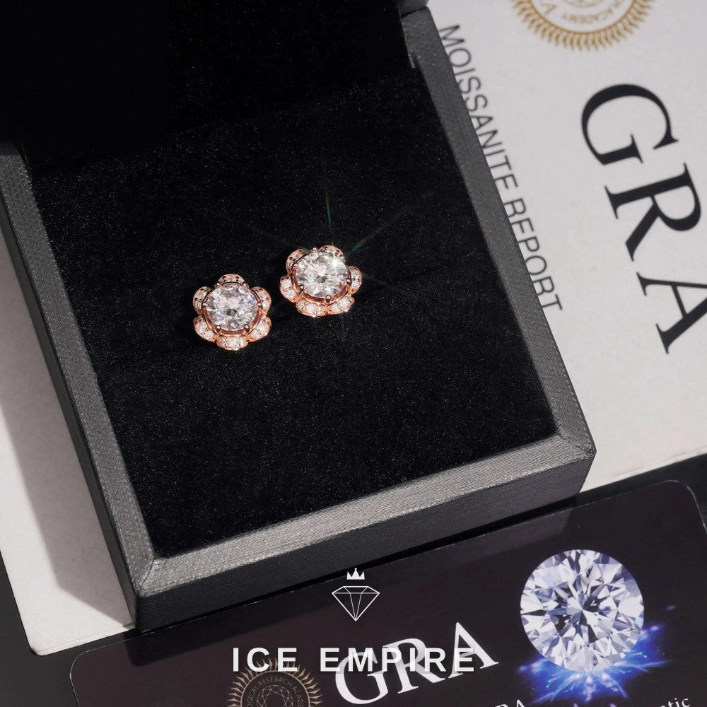 Iced Out 925 Silver Moissanite Earrings