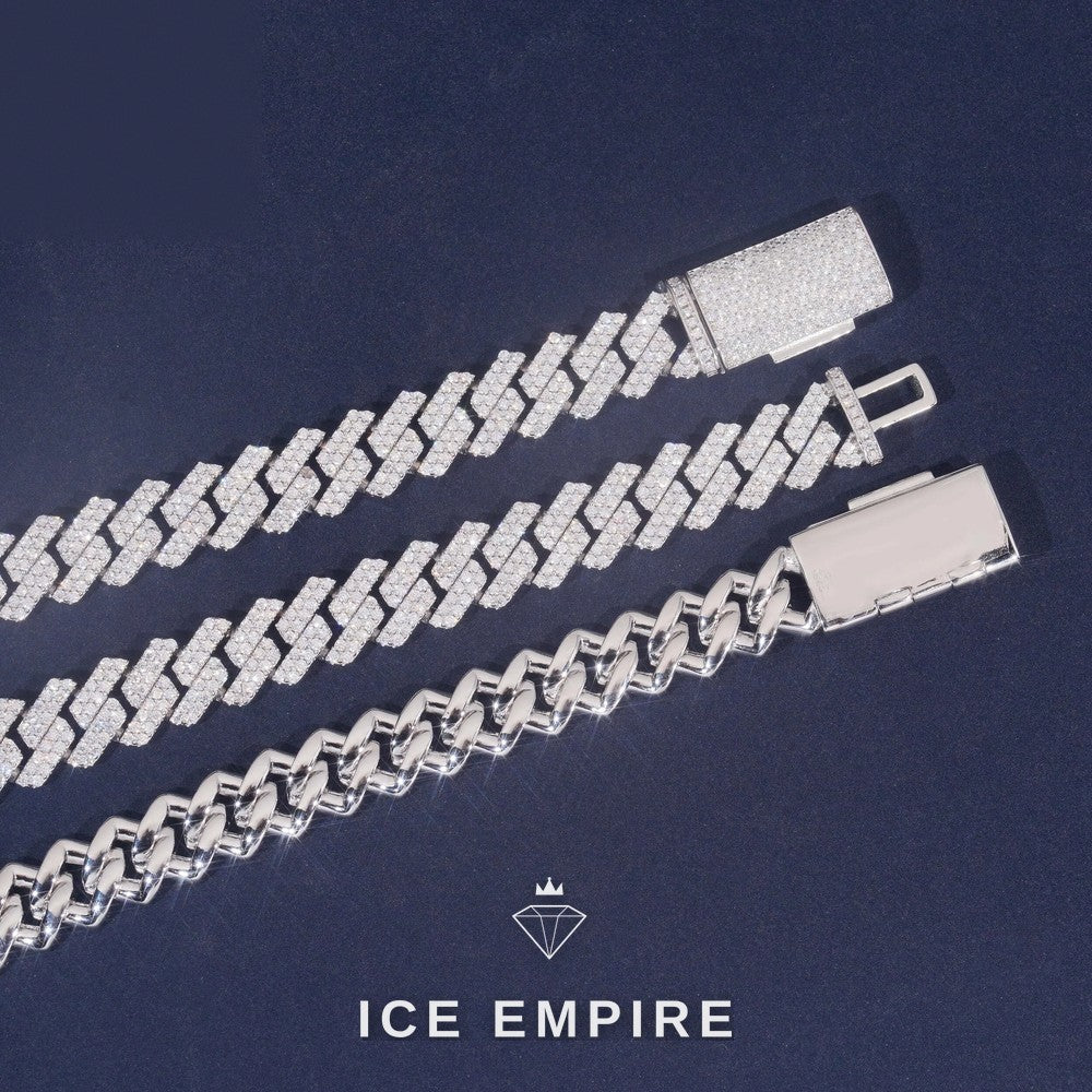 Iced Out Rose Gold Plated Moissanite Cuban Chain