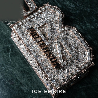 Iced Out Cross Gold Plated Moissanite Pendant