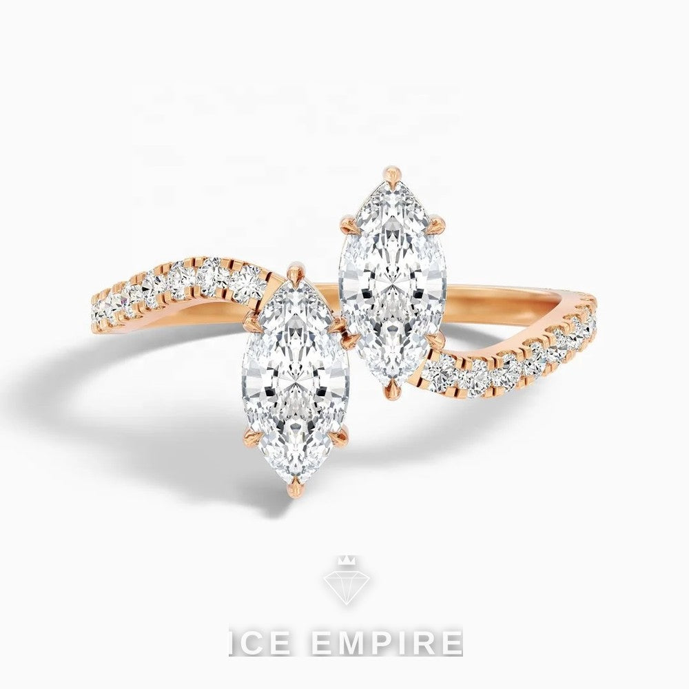Iced Out 10K Gold Lab Grown Diamond Ring
