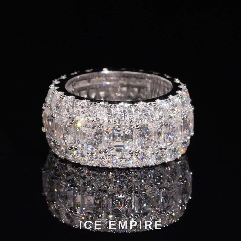 Iced Out 925 Silver Moissanite Ring