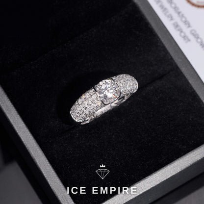 Iced Out 925 Silver Lab Grown Diamond Ring