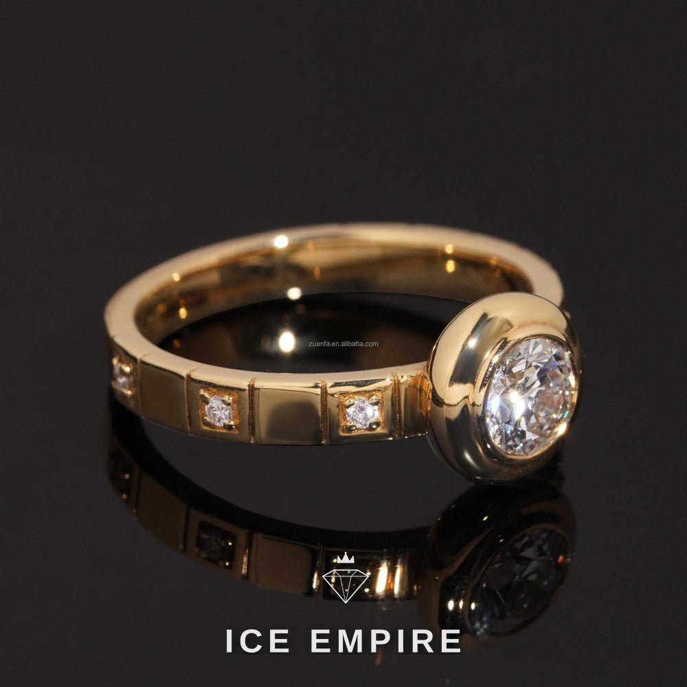 Iced Out 18K Gold Lab Grown Diamond Engagement Ring