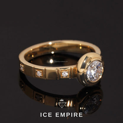 Iced Out 18K Gold Lab Grown Diamond Engagement Ring