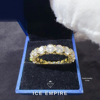 Iced Out 925 Silver Moissanite Ring