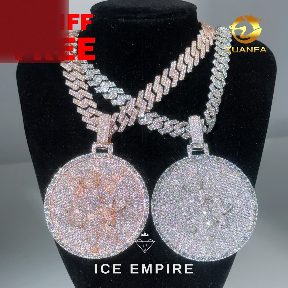 Iced Out Rose Gold Plated Moissanite Pendant