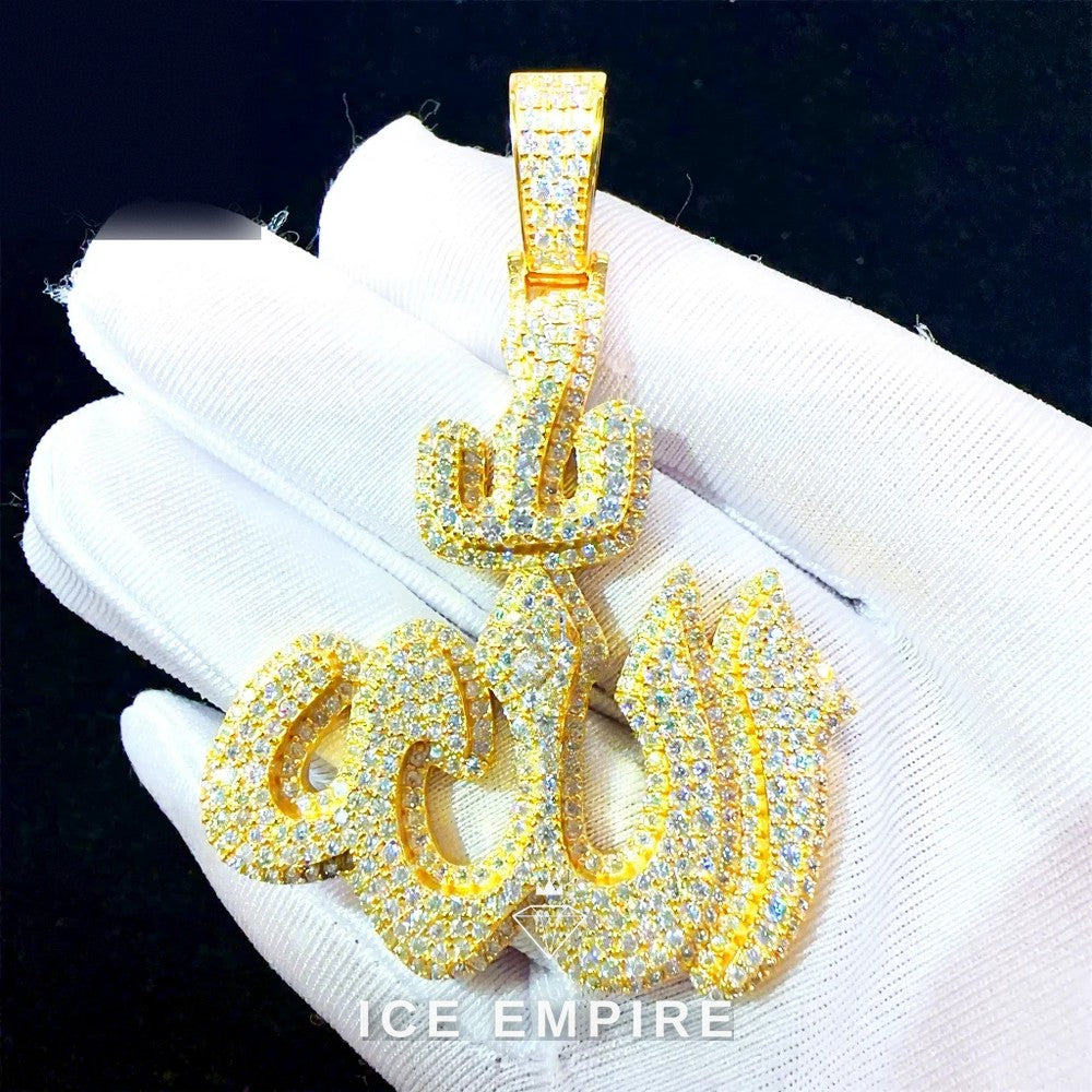 Iced Out Cross Rose Gold Moissanite Pendant