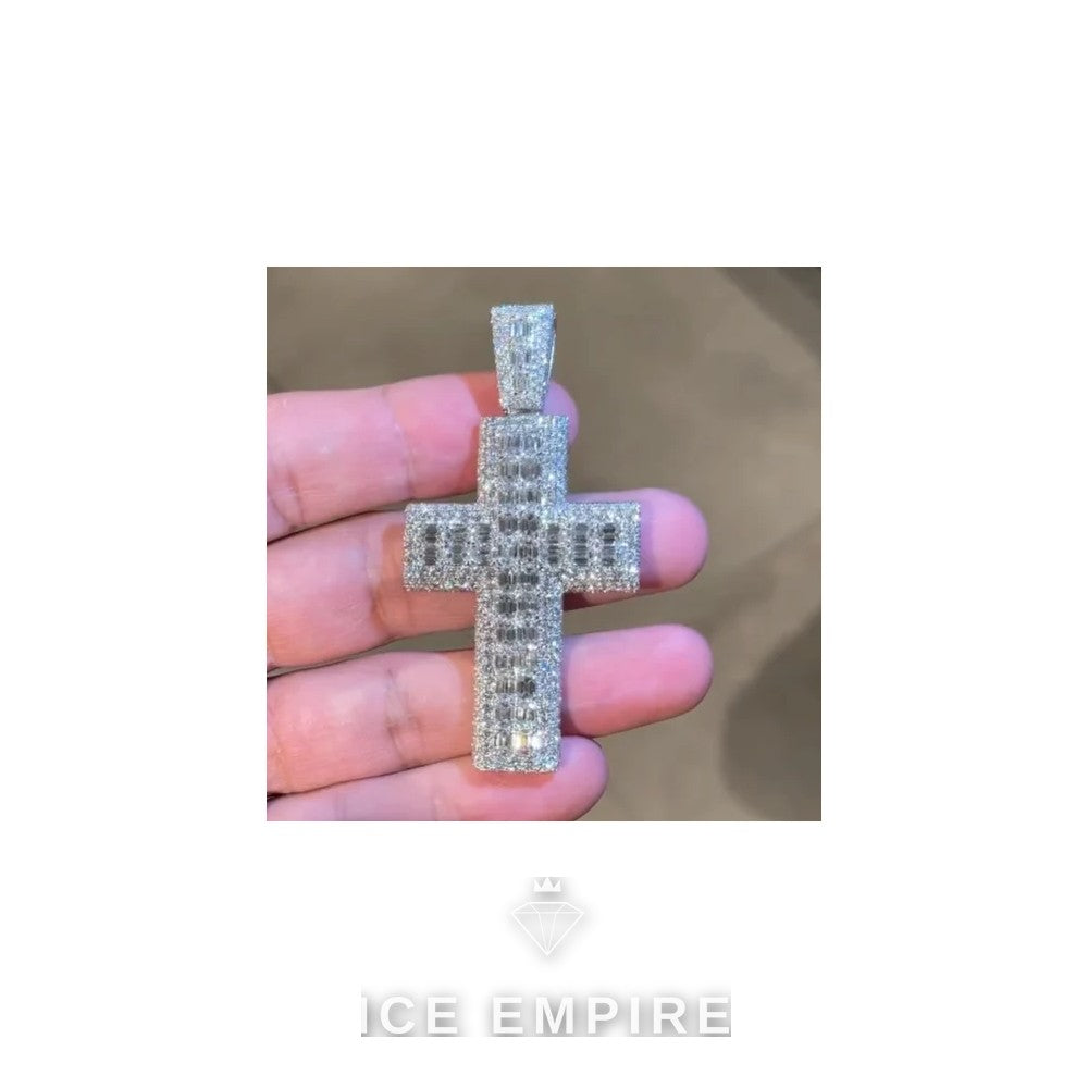 Iced Out Baguette Rose Gold Plated Pendant