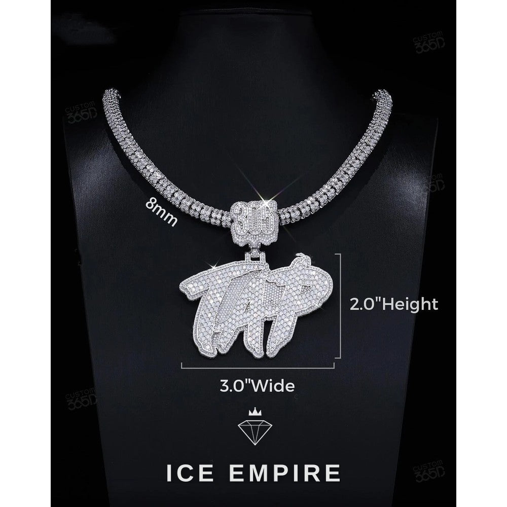 Iced Out Cross 925 Silver Pendant