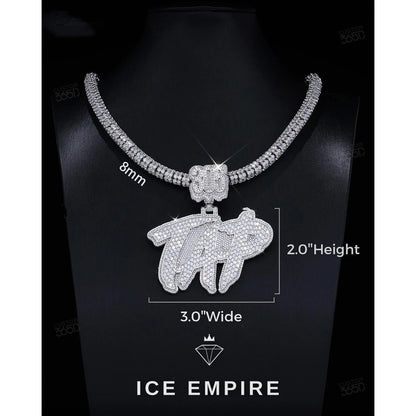 Iced Out Cross 925 Silver Pendant