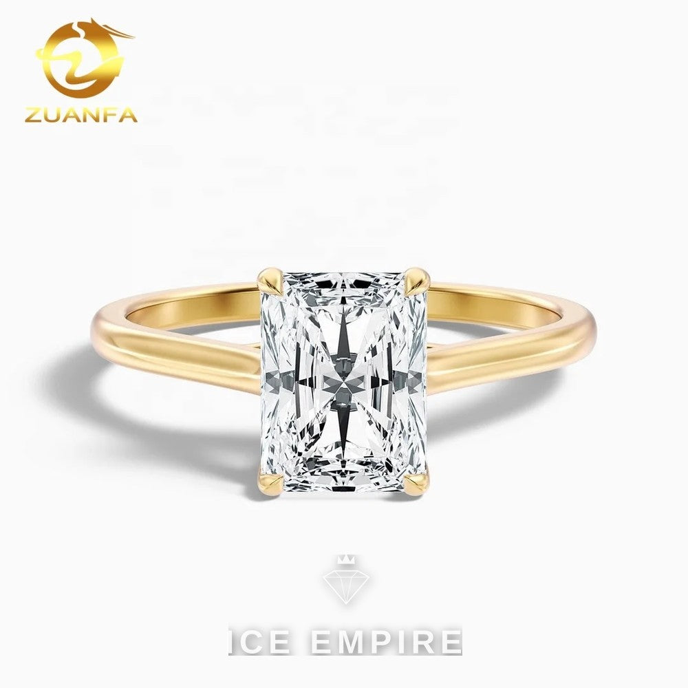 Iced Out 10K Gold Lab Grown Diamond Wedding Band