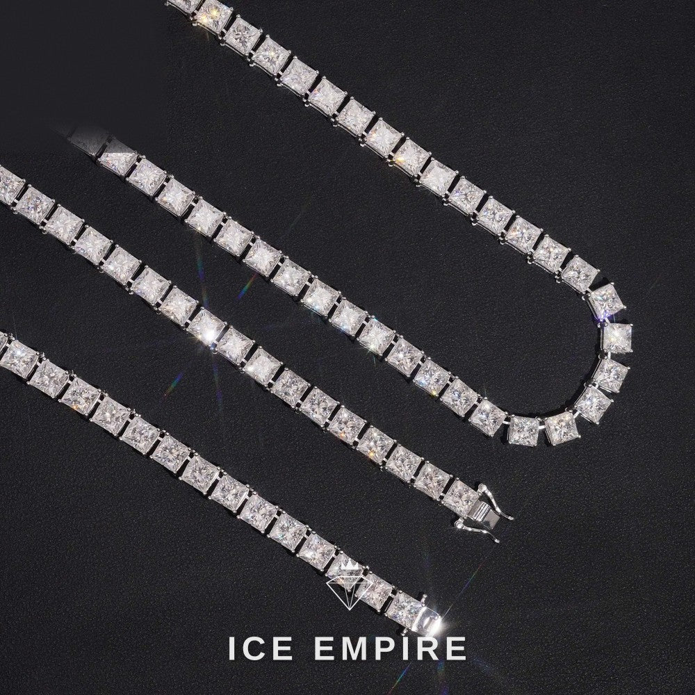 Iced Out 925 Silver Moissanite Tennis Chain