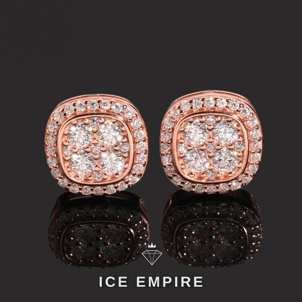 Iced Out 925 Silver Moissanite Earrings