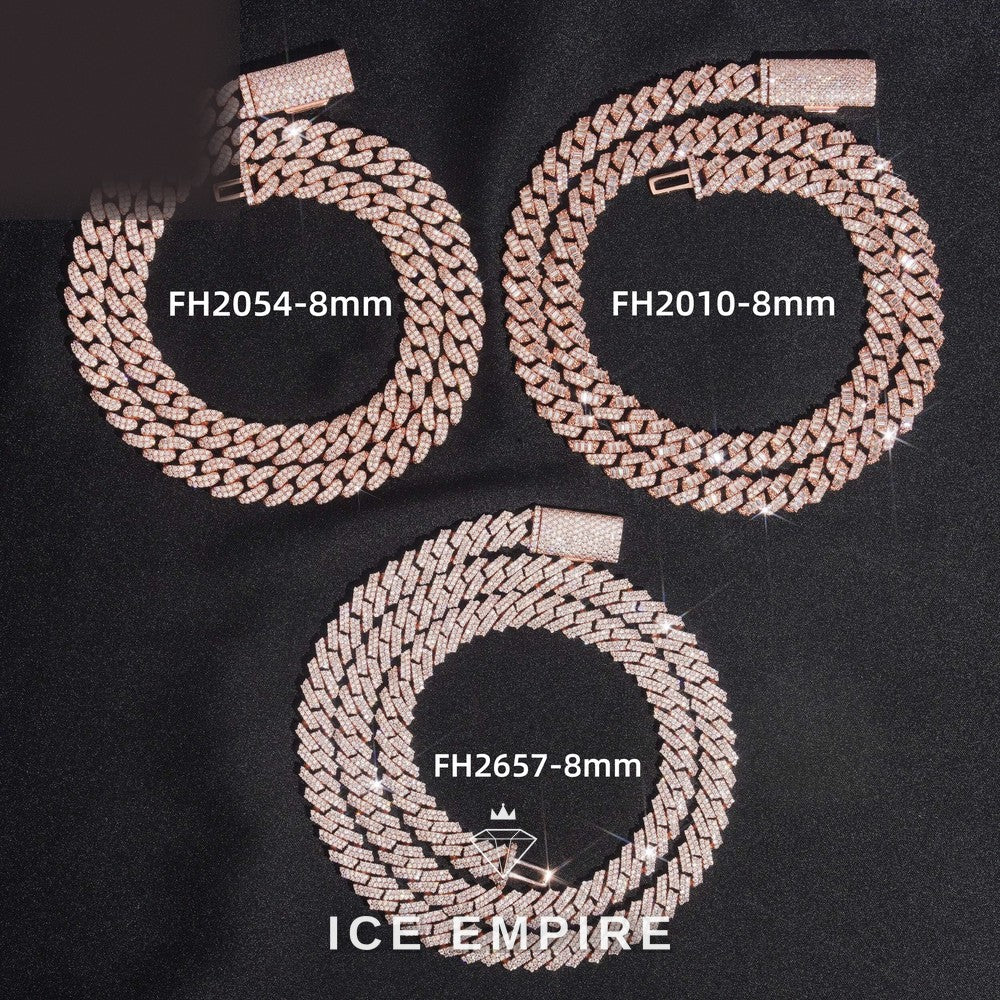 Iced Out Rose Gold Plated Moissanite Cuban Chain