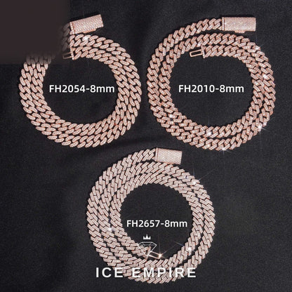 Iced Out Rose Gold Plated Moissanite Cuban Chain
