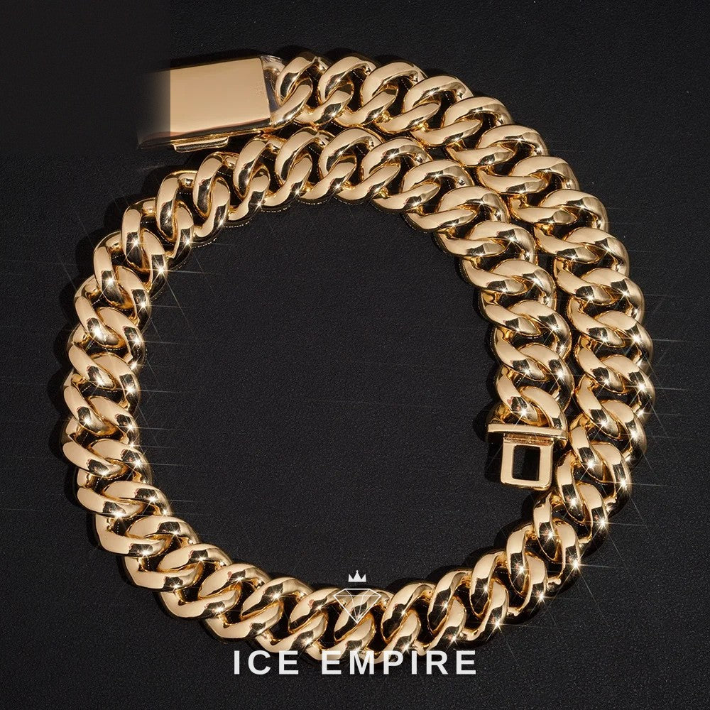 Iced Out Rose Gold Plated Moissanite Cuban Chain