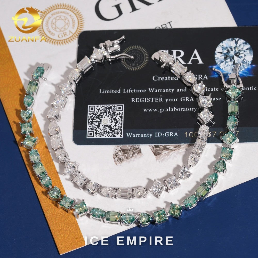 Iced Out 925 Silver Moissanite Tennis Bracelet