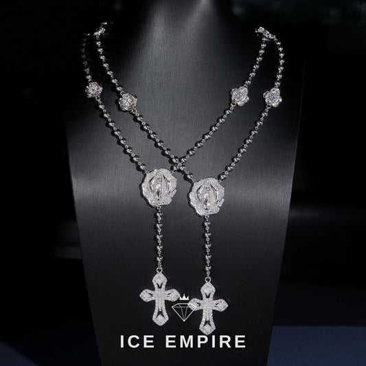 Iced Out Cross 925 Silver Moissanite Chain