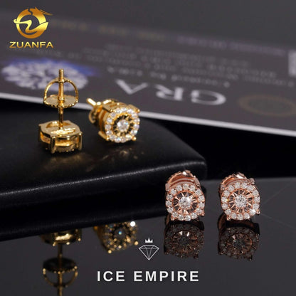 Iced Out 925 Silver Moissanite Earrings