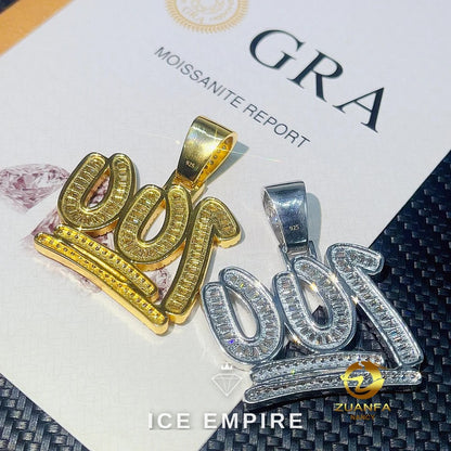 Iced Out Baguette Rose Gold Plated Pendant