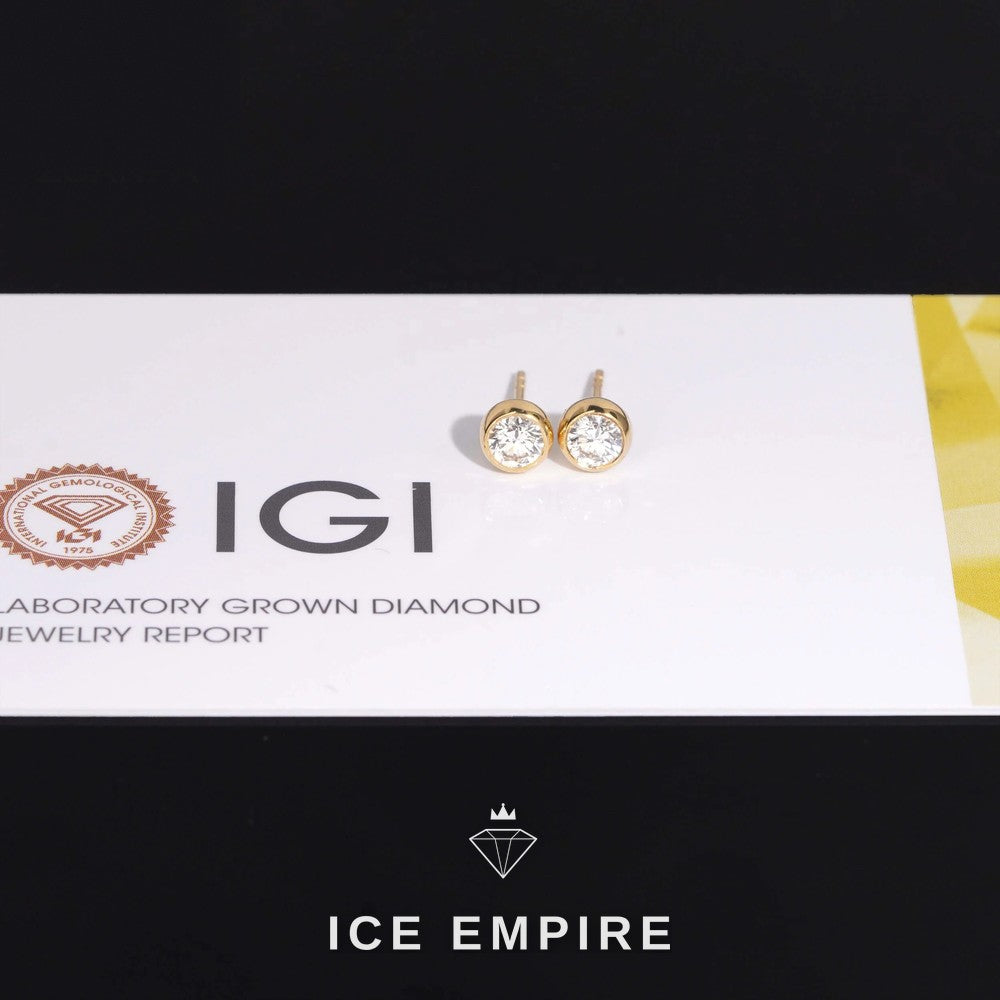 Iced Out 18K Gold Lab Grown Diamond Earrings