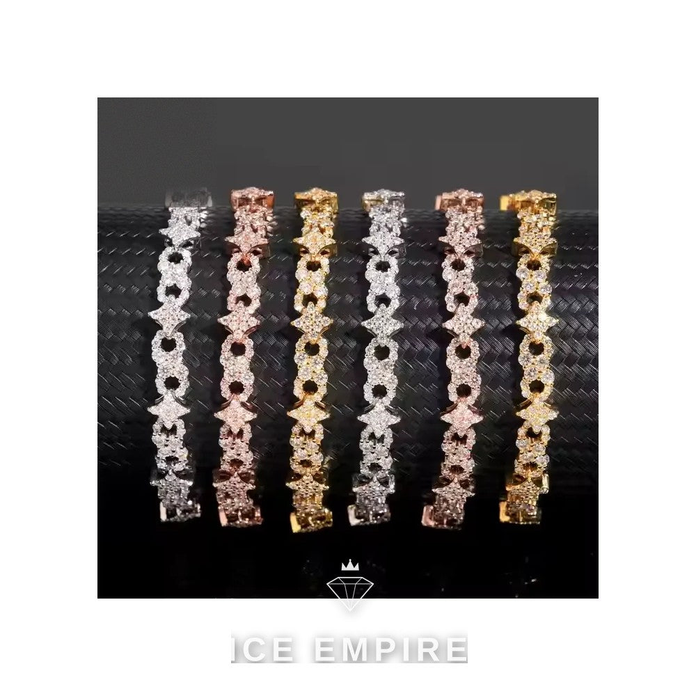 Iced Out Rose Gold Plated Moissanite Cuban Chain