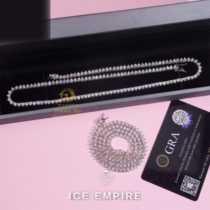 Iced Out Cluster Rose Gold Moissanite Cuban Chain