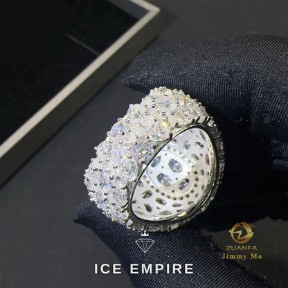 Iced Out 925 Silver Moissanite Ring