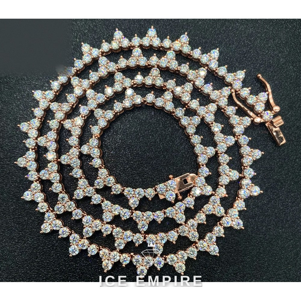 Iced Out Rose Gold Plated Moissanite Cuban Chain