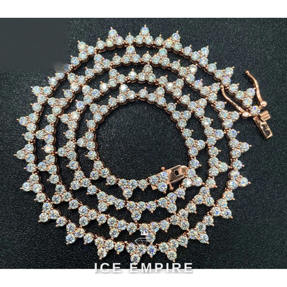 Iced Out Rose Gold Plated Moissanite Cuban Chain