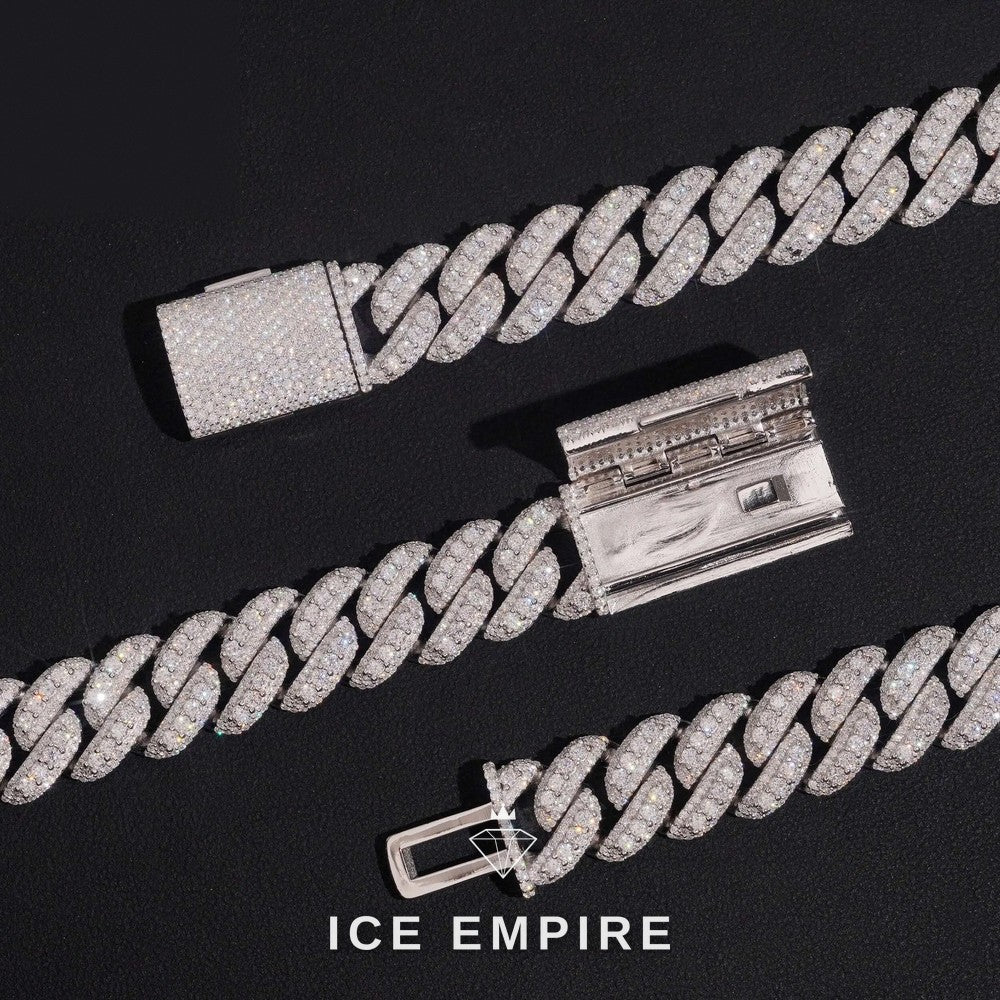 Iced Out Rose Gold Plated Moissanite Cuban Chain