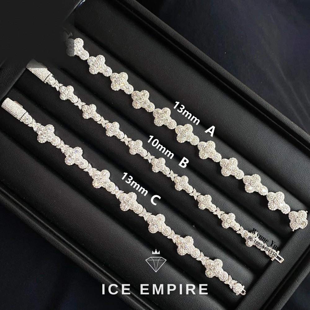 Iced Out 925 Silver Moissanite Cuban Chain