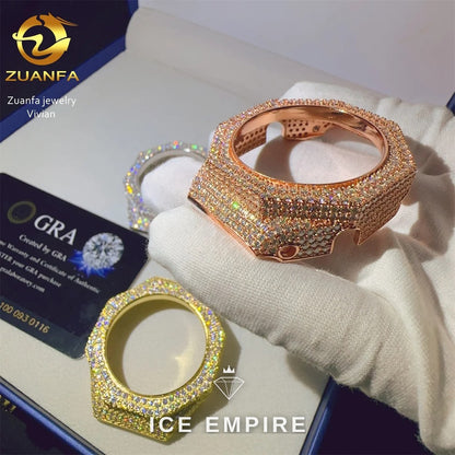 Iced Out 925 Silver Moissanite Watch